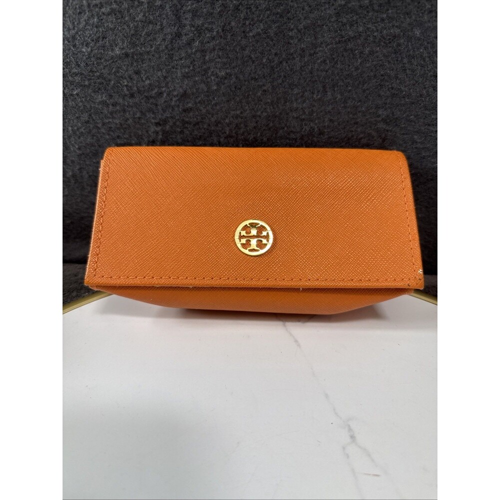 Tory Burch Orange Semi Hard Sunglasses Eyeglasses Case Clamshell Protective Case